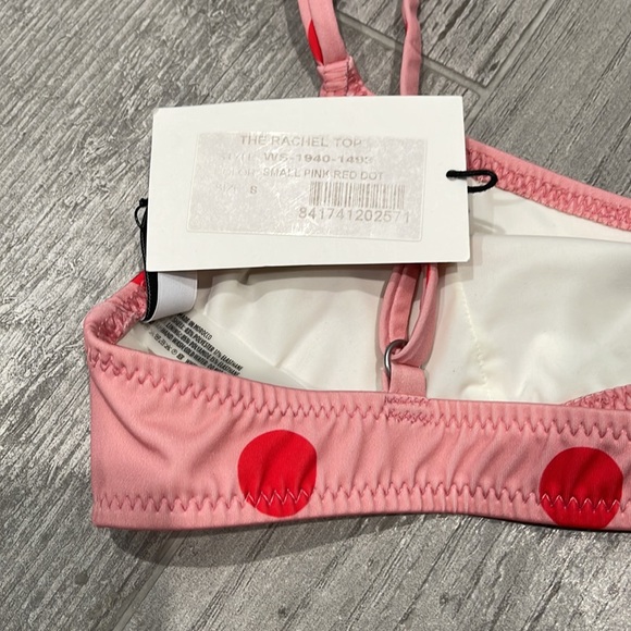 SOLID & STRIPED THE RACHEL TOP Pink Red Dots - Picture 4 of 4